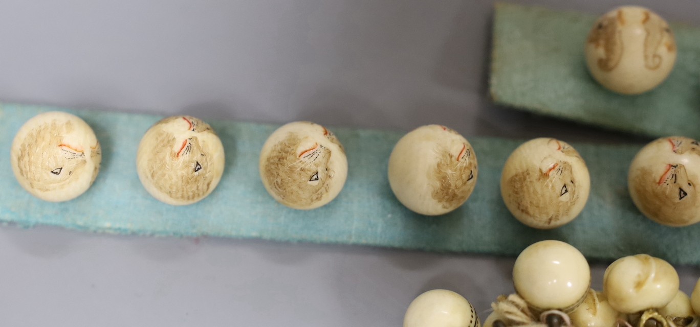 A group of Japanese ivory buttons, early 20th century etc